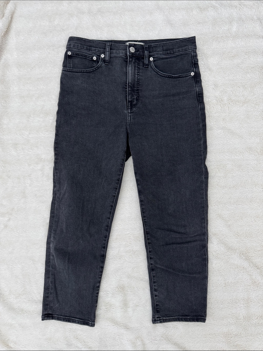 Madewell Washed Black ClassicStraight-Leg Jeans